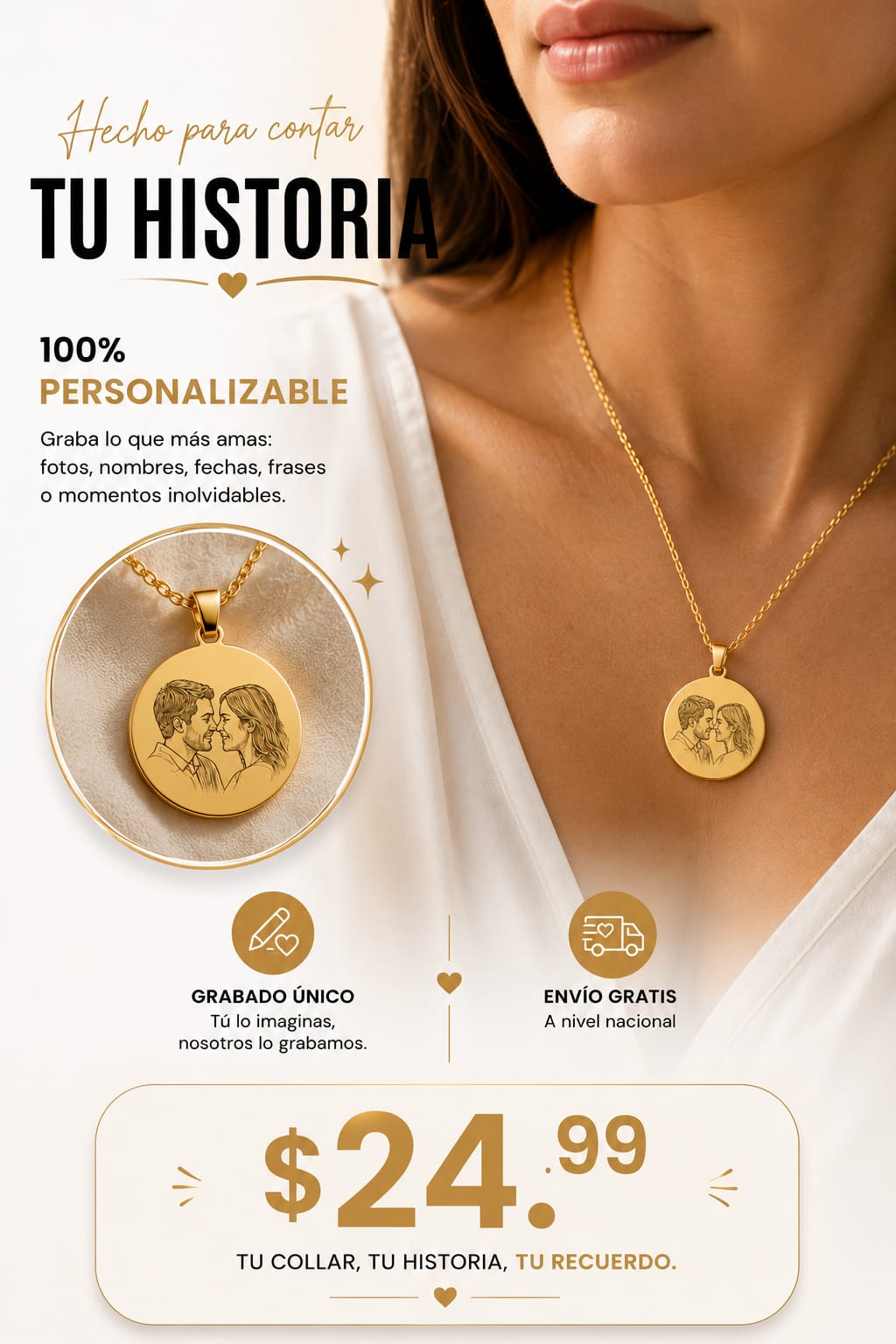 PACK DE 1 COLLAR PERSONALIZADO CON FOTOGRABADO
